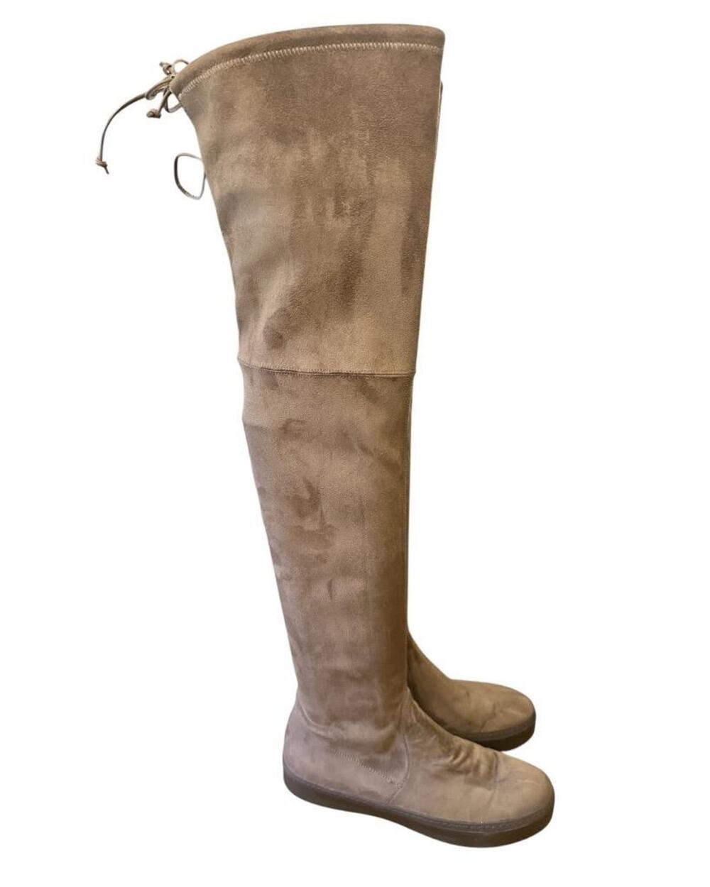 Stuart Weitzman Thigh High Taupe Suede Boot Women size 7.5